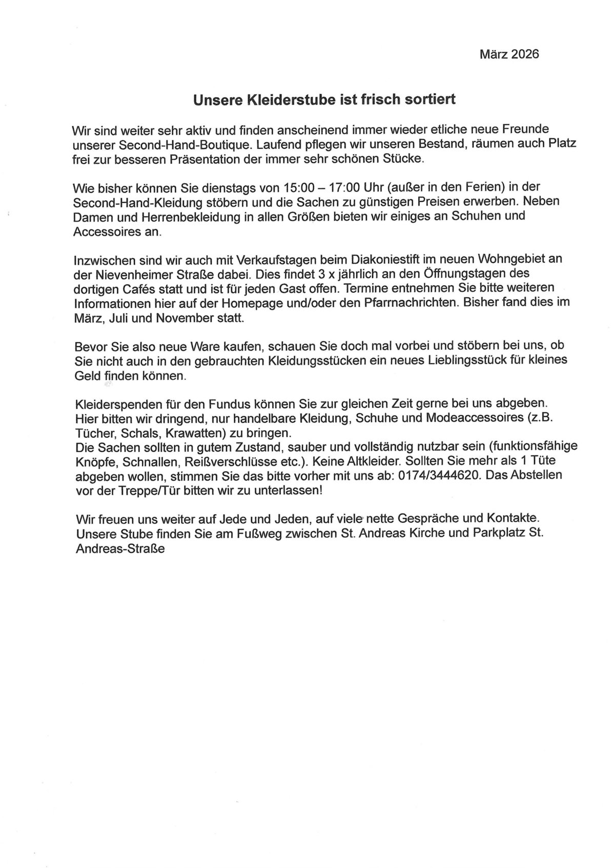 18032026 Kleiderstube neu sortiert (c) Barbara Platzek