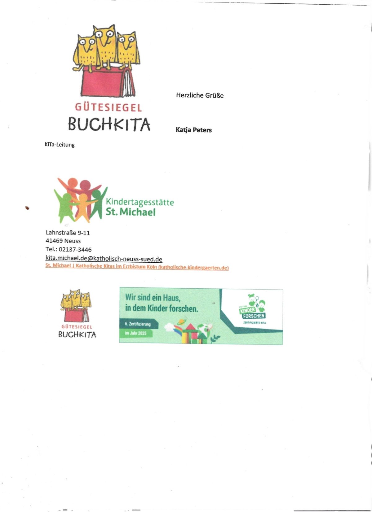 Buchsiegel KitaSt Michael Logo (c) Katja Peters