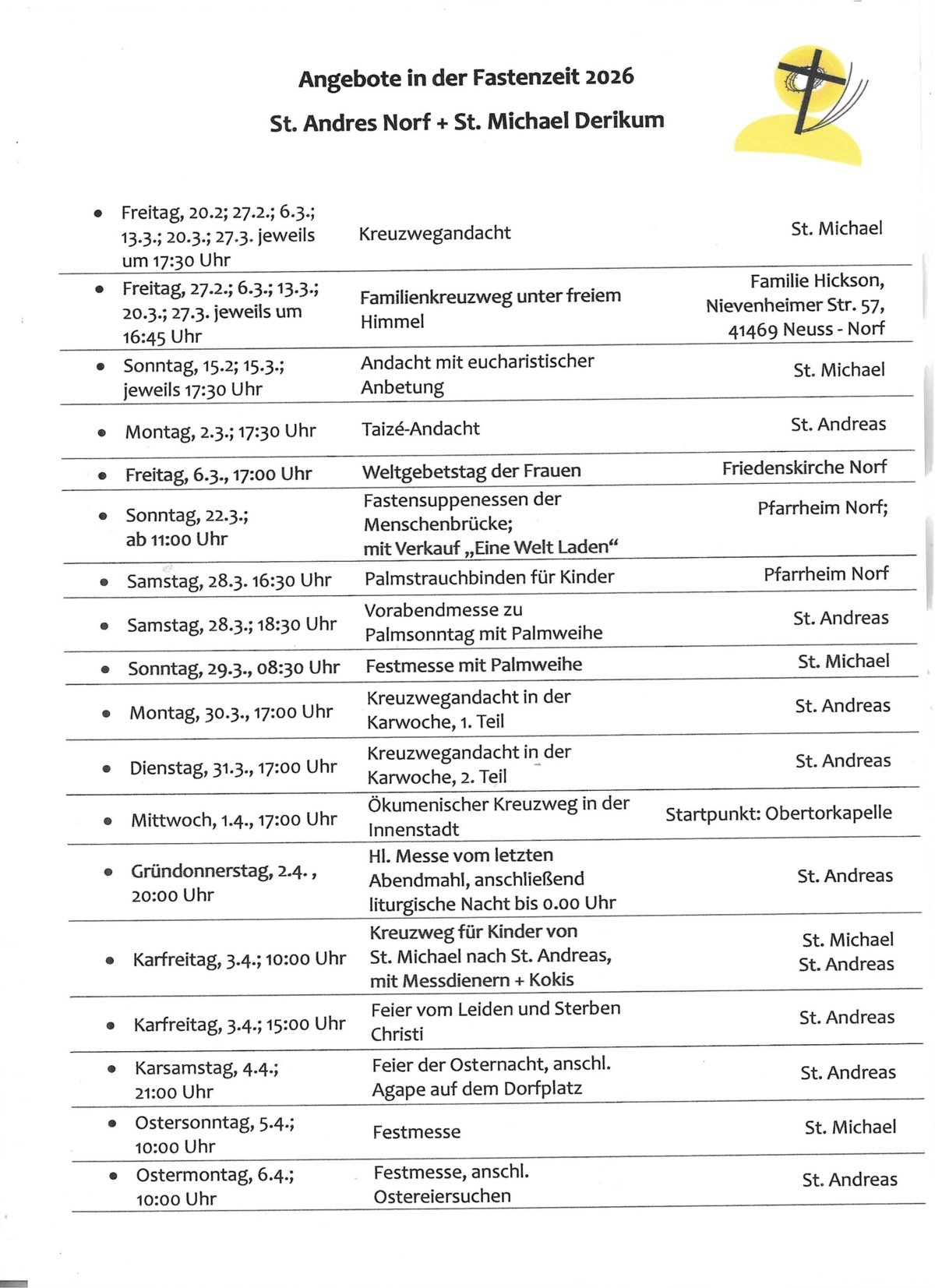 Fastenzeit 2026 StAndreasStMichael (c) Birgit Küttner