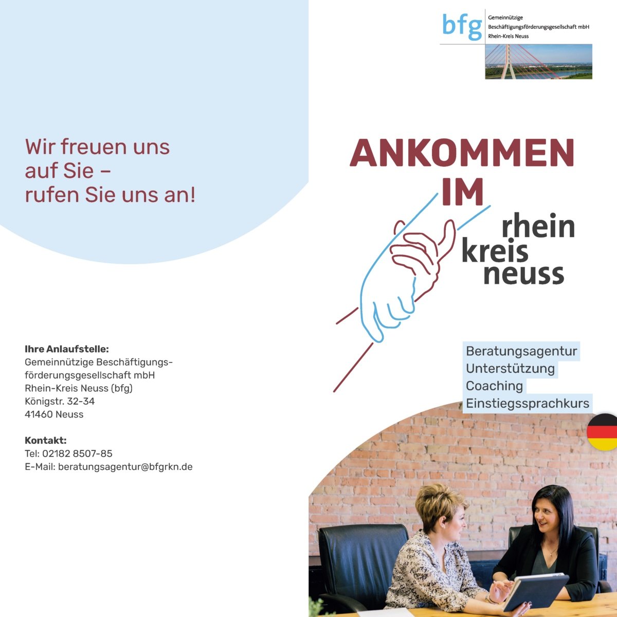 22-05622_Flyer_BFG_Ankommen im Rhein-Kreis Neuss_D (1)_Seite_1