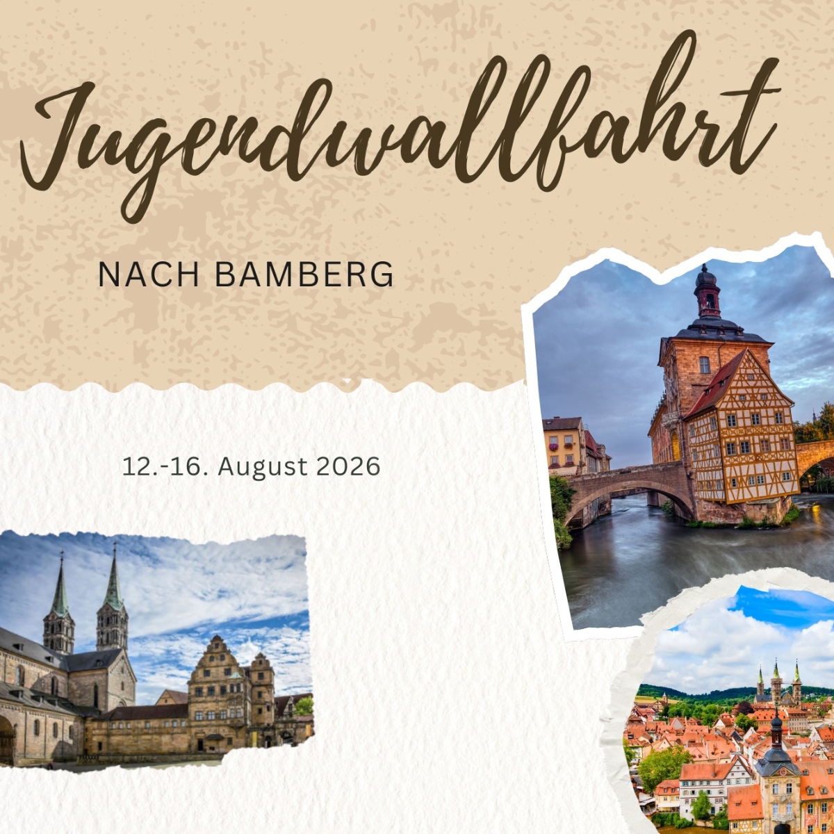 Jugendwallfahrt nach Bamberg - 12.-16.08.2026 (Quadrat) (c) Katholische Kirche in Neuss