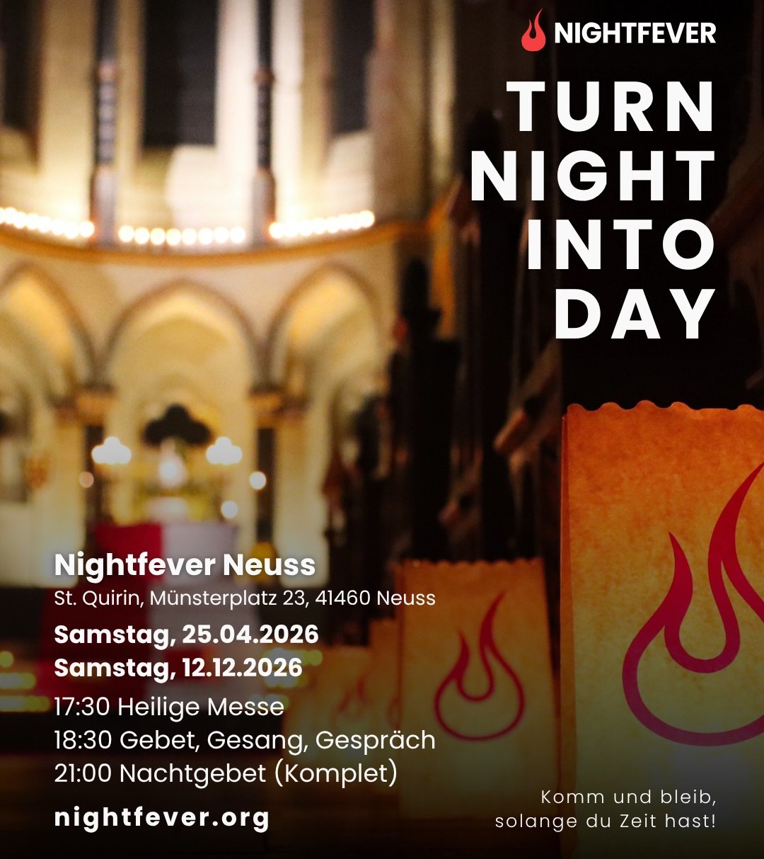 Nightfever Neuss 2026 - Plakat (c) Katholische Kirche in Neuss