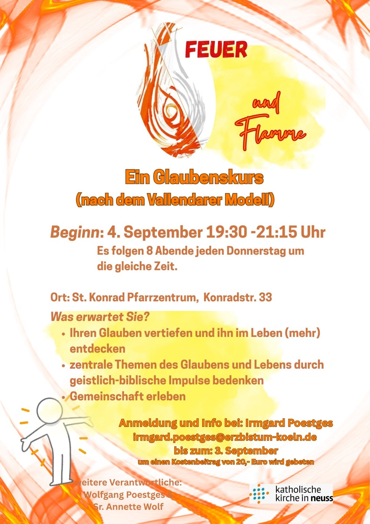 Glaubenskurs „Feuer und Flamme“ ab 04.09.2025 in St. Konrad (c) Katholische Kirche in Neuss