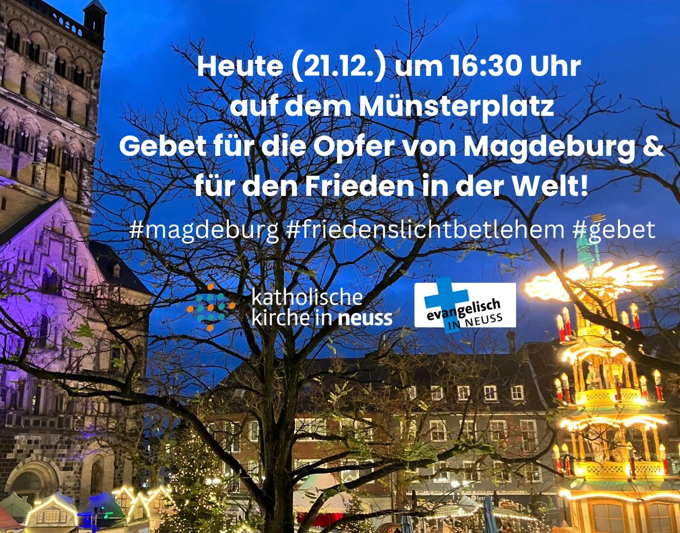 Gebet für die Opfer von Magdeburg und für den Frieden in der Welt am 21.12.2024 (c) Katholische Kirche in Neuss - Evangelisch in Neuss