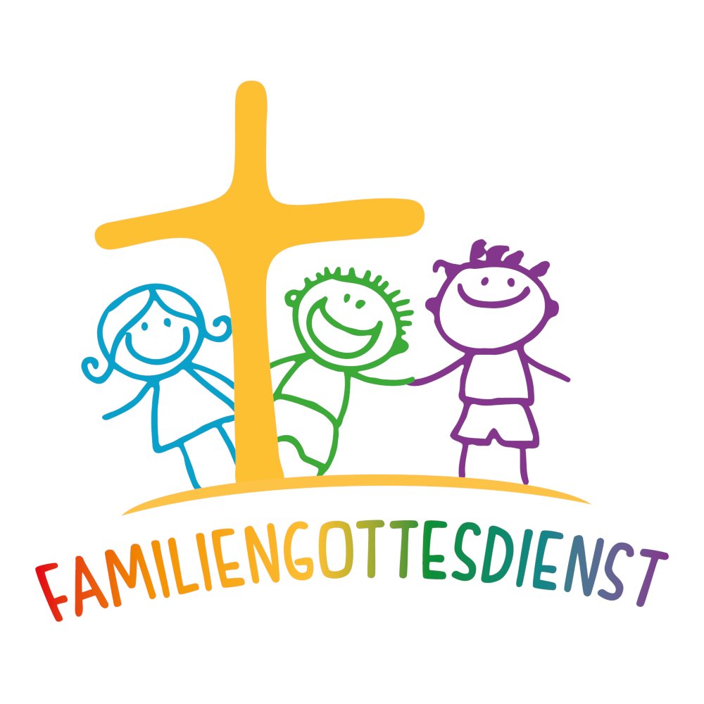 Familiengottesdienst - Logo (bunte Schrift) (c) Kindergottesdienst katholisch