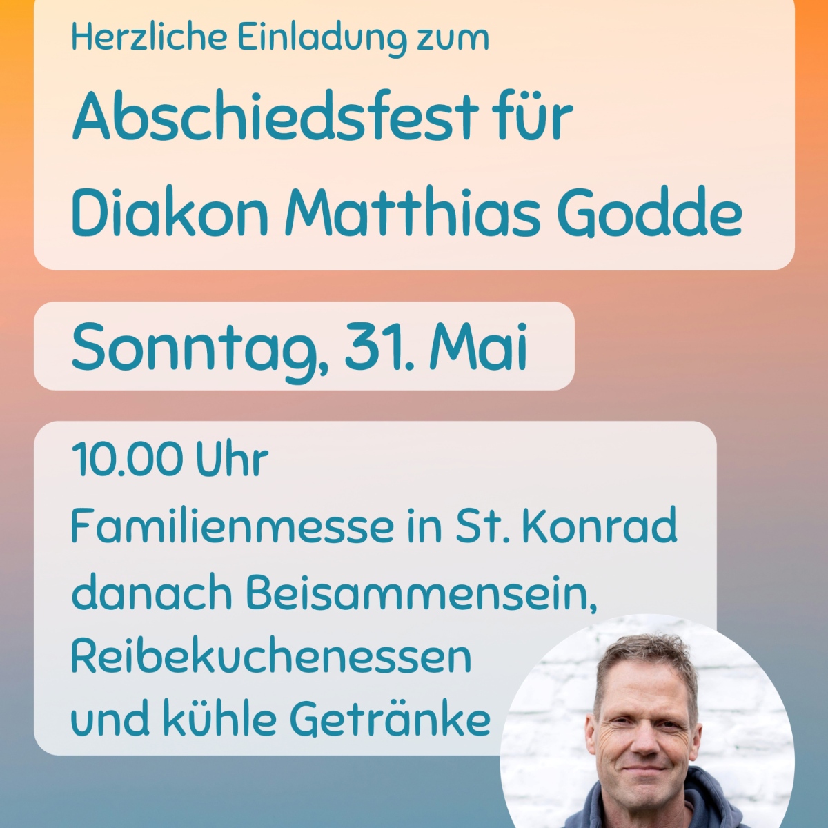 Abschiedsfest für Diakon Matthias Godde am 31.05.2026 in St. Konrad (Quadrat) (c) C. Leuker