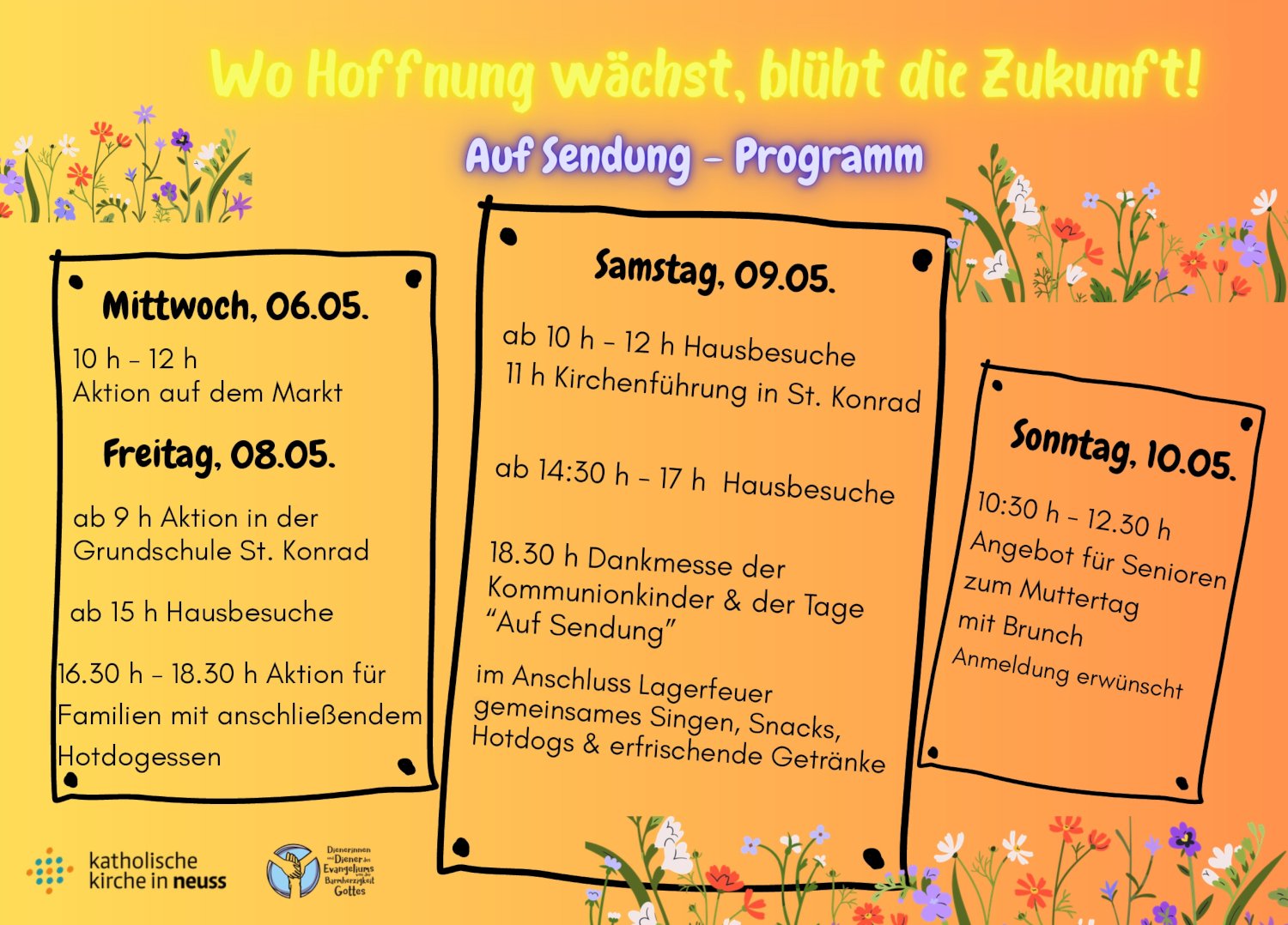 Auf Sendung - Programm in St. Konrad - 06.-10.05.2026 (c) Dienerinnen und Diener des Evangeliums