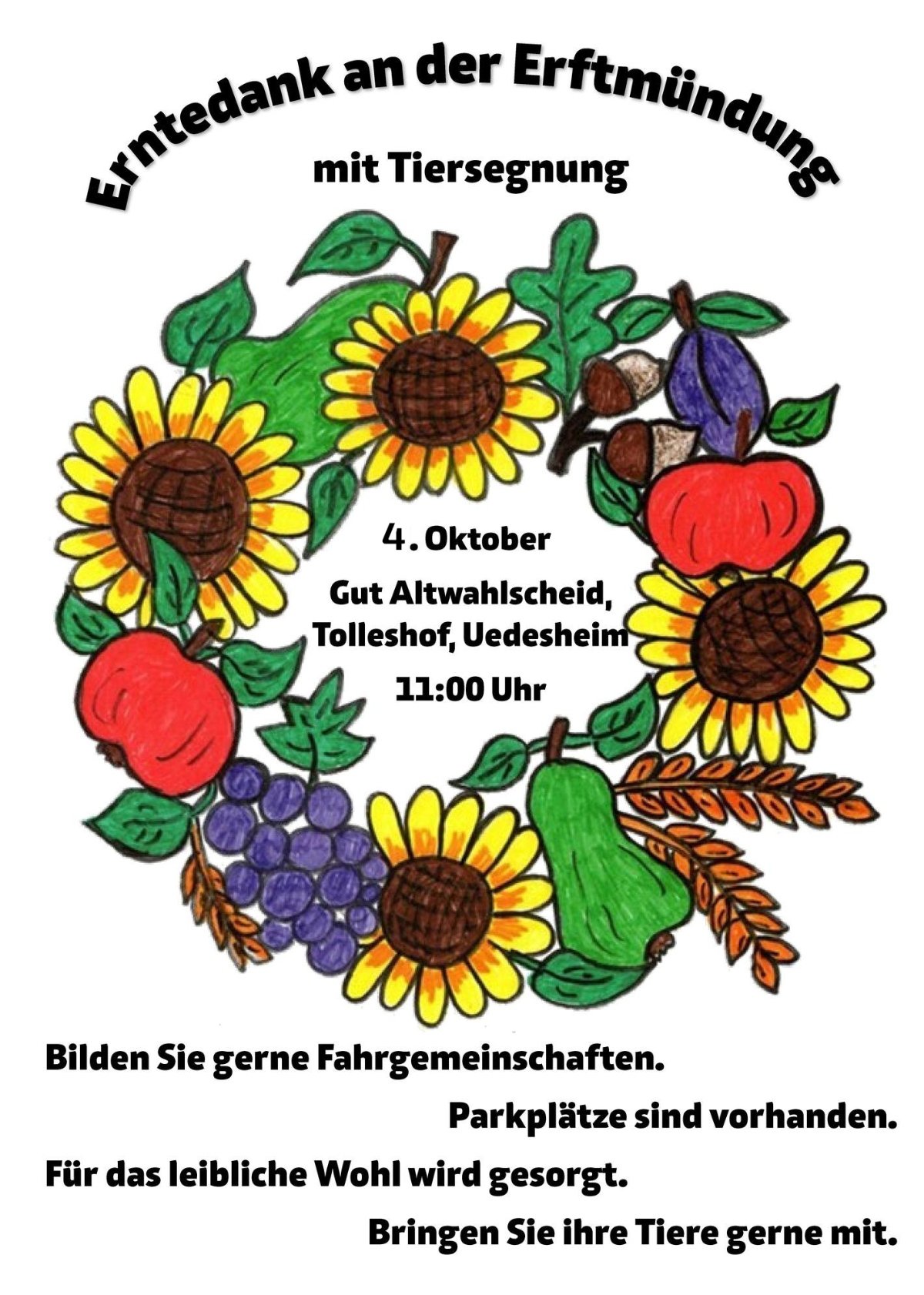 Erntedankfest an der Erftmündung am 04.10.2026 - Plakat (c) Bild: M. Bönsch