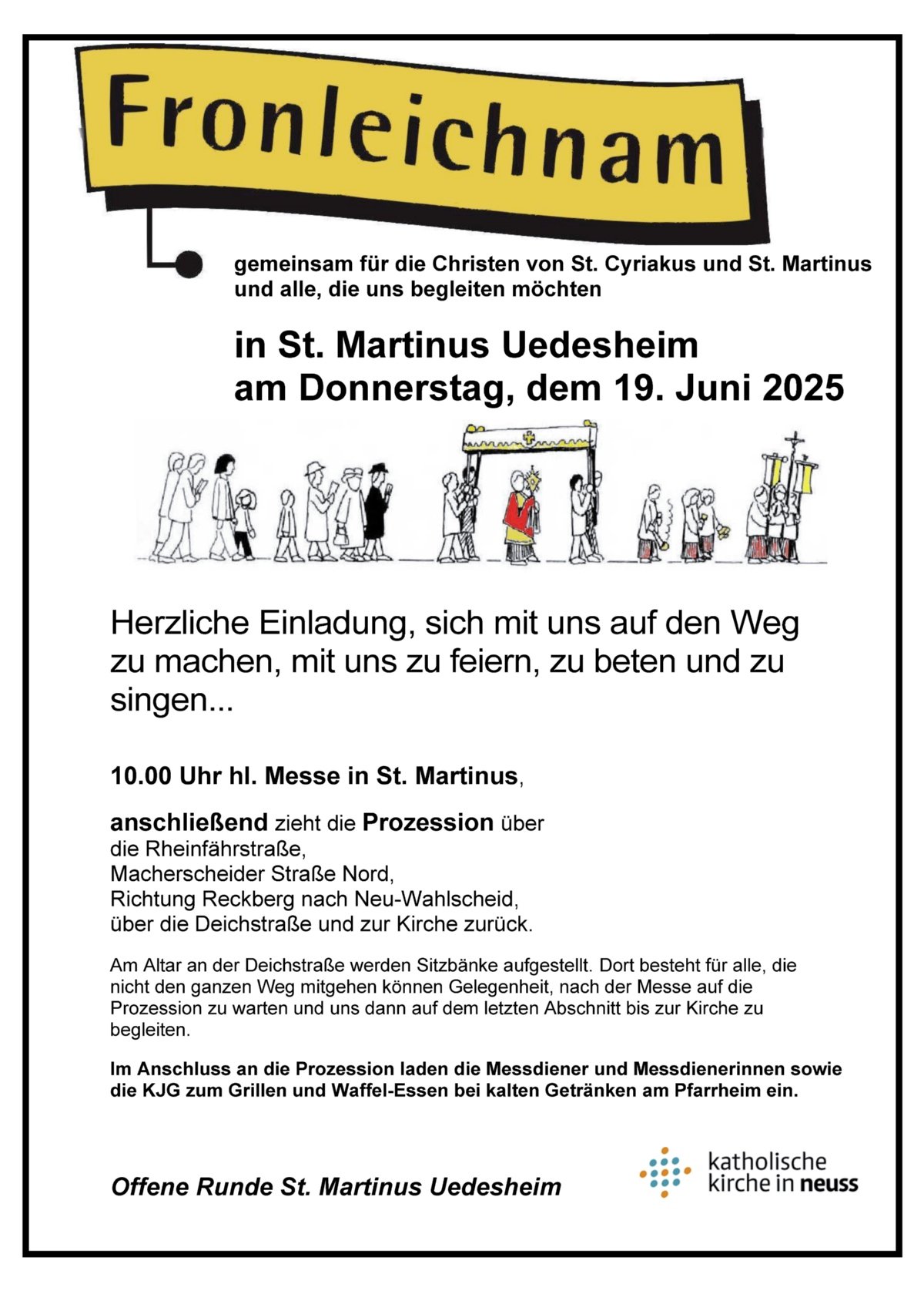 Fronleichnam Martinus 2025 (c) Offene Runde St. Martinus Uedesheim